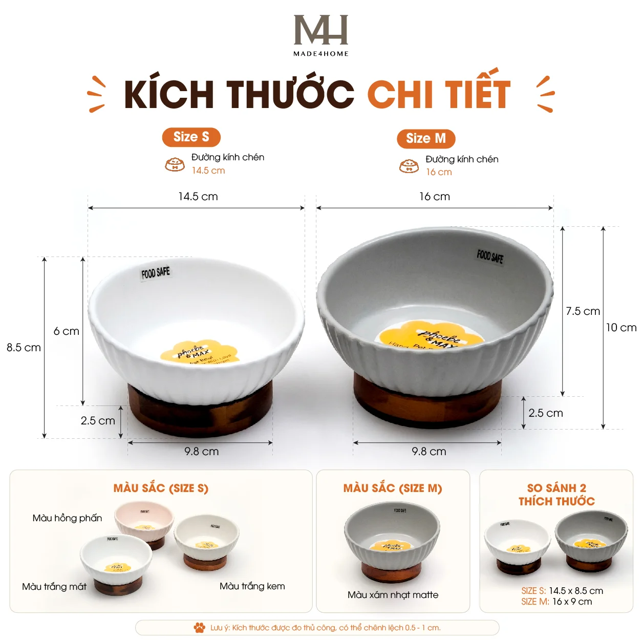 Chén Ăn Thú Cưng Gốm Sứ Kèm Đế Gỗ – Thiết Kế Nâng Cao, An Toàn Cho Chó Mèo 5 Chén Ăn Thú Cưng Gốm Sứ Kèm Đế Gỗ – Thiết Kế Nâng Cao, An Toàn Cho Chó Mèo