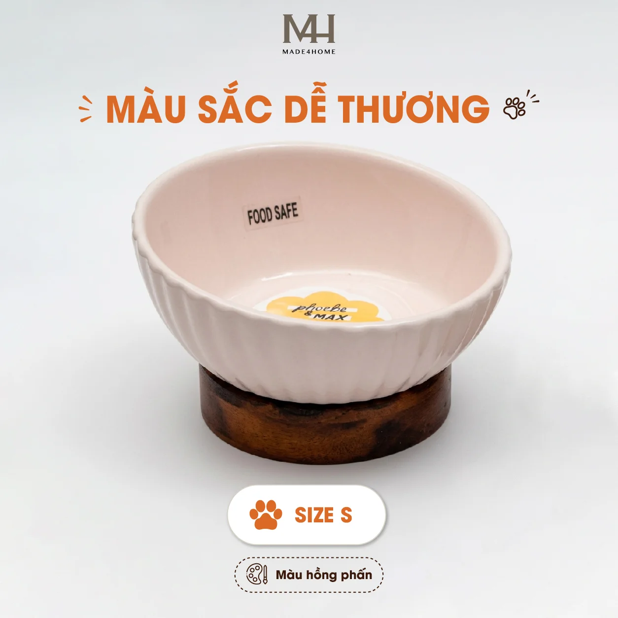 Chén Ăn Thú Cưng Gốm Sứ Kèm Đế Gỗ – Thiết Kế Nâng Cao, An Toàn Cho Chó Mèo 6 Chén Ăn Thú Cưng Gốm Sứ Kèm Đế Gỗ – Thiết Kế Nâng Cao, An Toàn Cho Chó Mèo