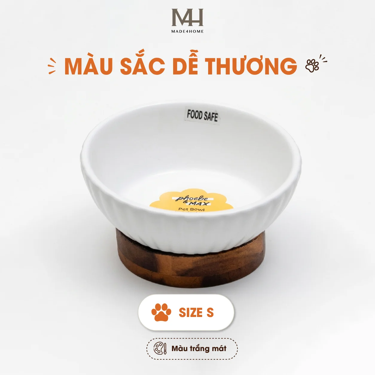 Chén Ăn Thú Cưng Gốm Sứ Kèm Đế Gỗ – Thiết Kế Nâng Cao, An Toàn Cho Chó Mèo 7 Chén Ăn Thú Cưng Gốm Sứ Kèm Đế Gỗ – Thiết Kế Nâng Cao, An Toàn Cho Chó Mèo