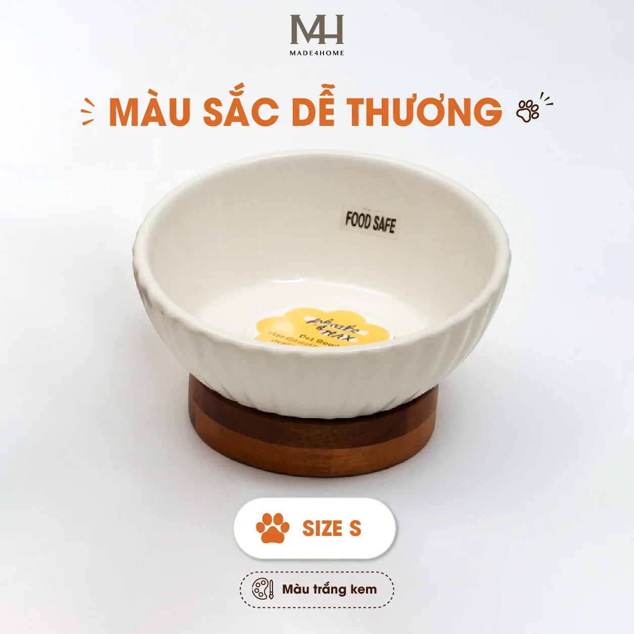 Chén Ăn Thú Cưng Gốm Sứ Kèm Đế Gỗ – Thiết Kế Nâng Cao, An Toàn Cho Chó Mèo 8 Chén Ăn Thú Cưng Gốm Sứ Kèm Đế Gỗ – Thiết Kế Nâng Cao, An Toàn Cho Chó Mèo