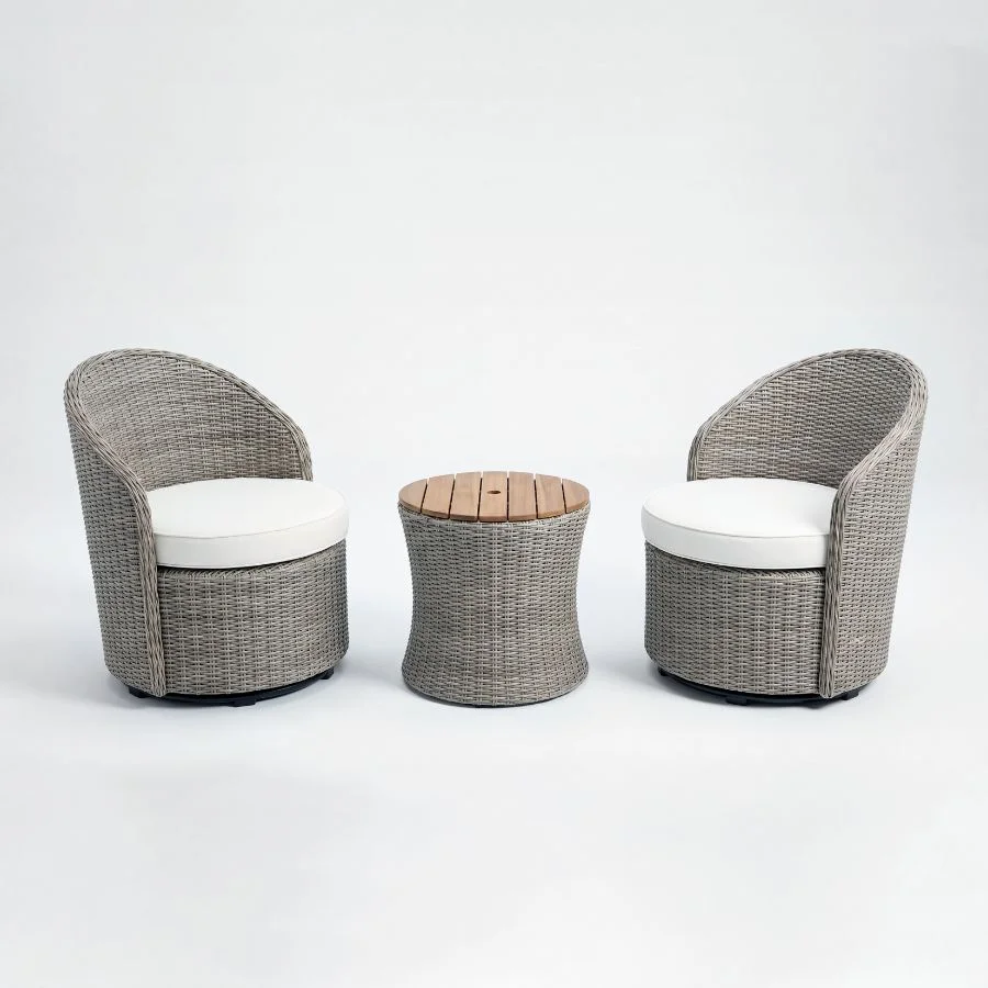 Bộ Bistro Set Ngoài Trời 2 Ghế 1 Bàn Mây Nhựa Made4Home