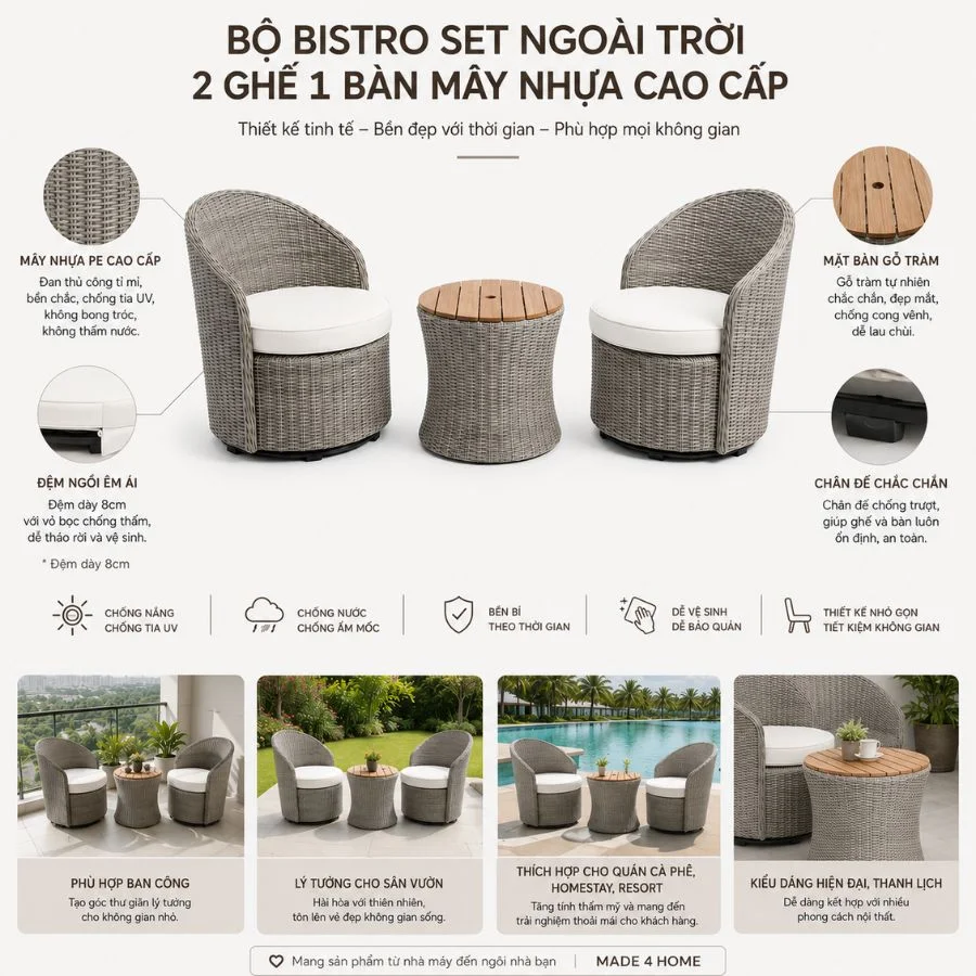 Bộ bisto set ngoài trời