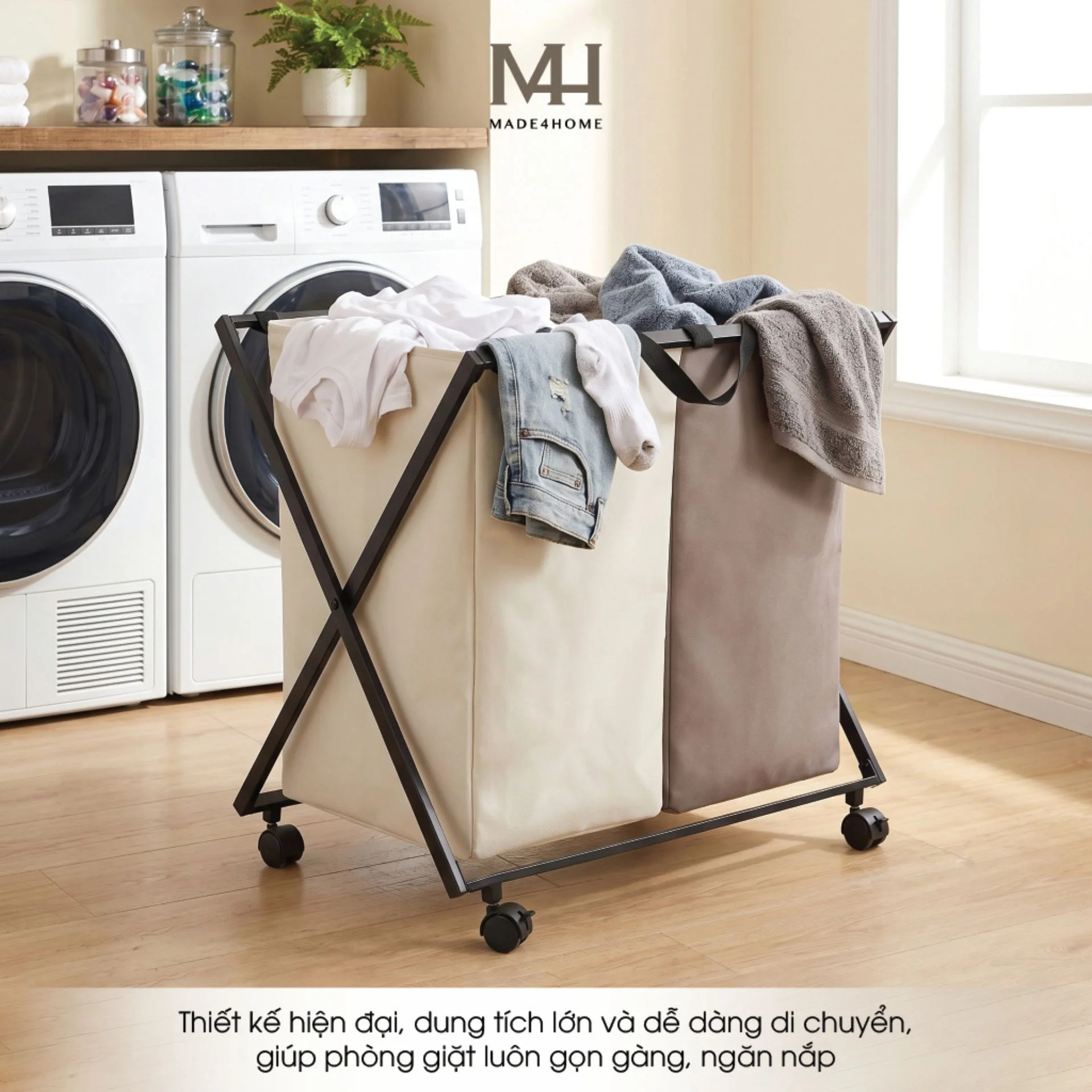 Giỏ Đựng Đồ 2 Ngăn Có Bánh Xe Made4Home – Phân Loại Đồ Gọn Gàng, Di Chuyển Linh Hoạt 13 Giỏ 2 ngăn có bánh xe10
