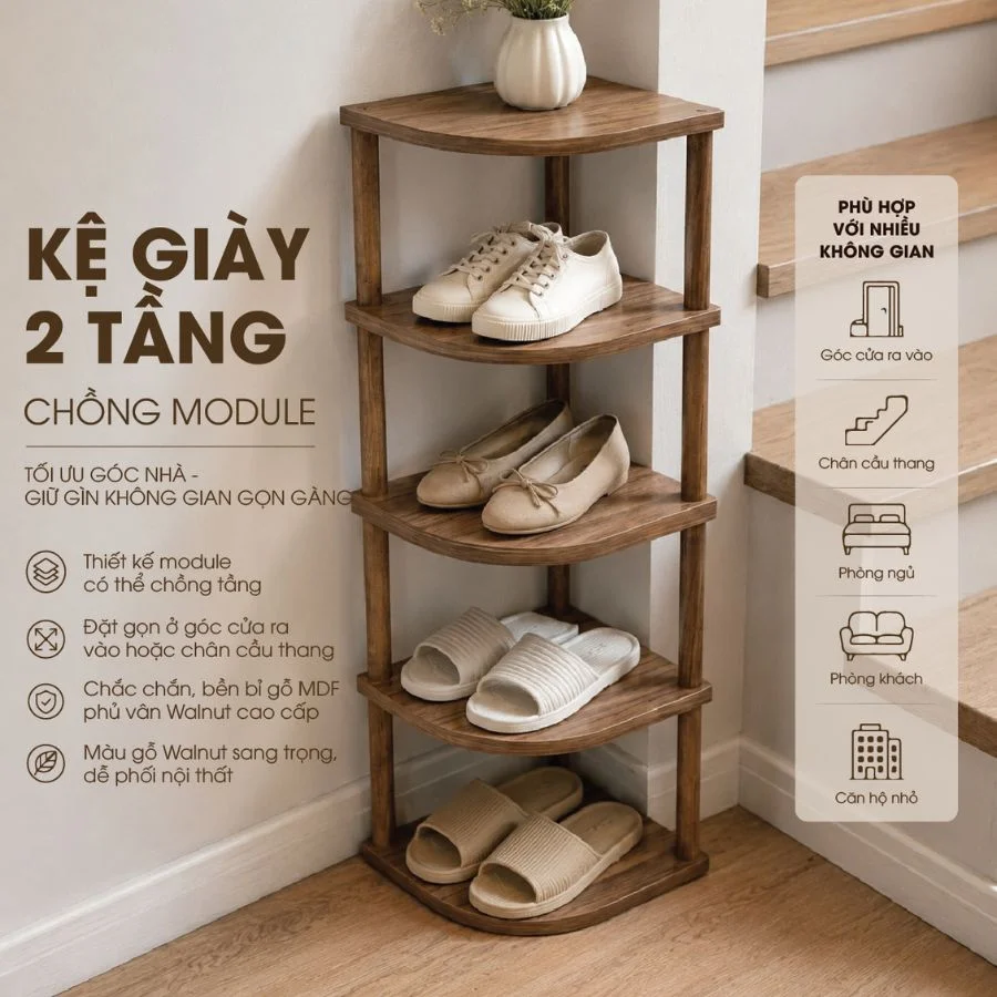 Kệ Góc Đa Năng 3 Tầng Made4Home – Giải Pháp Lưu Trữ Thông Minh Cho Mọi Không Gian
