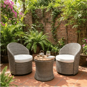 Home 96 Bộ Bistro Set Ngoài Trời 2 Ghế 1 Bàn Mây Nhựa Made4Home