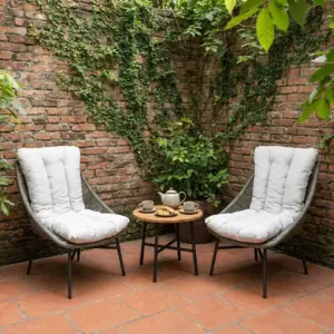 Home 46 Bộ Bàn Ghế Ban Công Ngoài Trời 2 Ghế Thư Giãn Kèm Bàn Tròn – Thiết Kế Hiện Đại, Sang Trọng